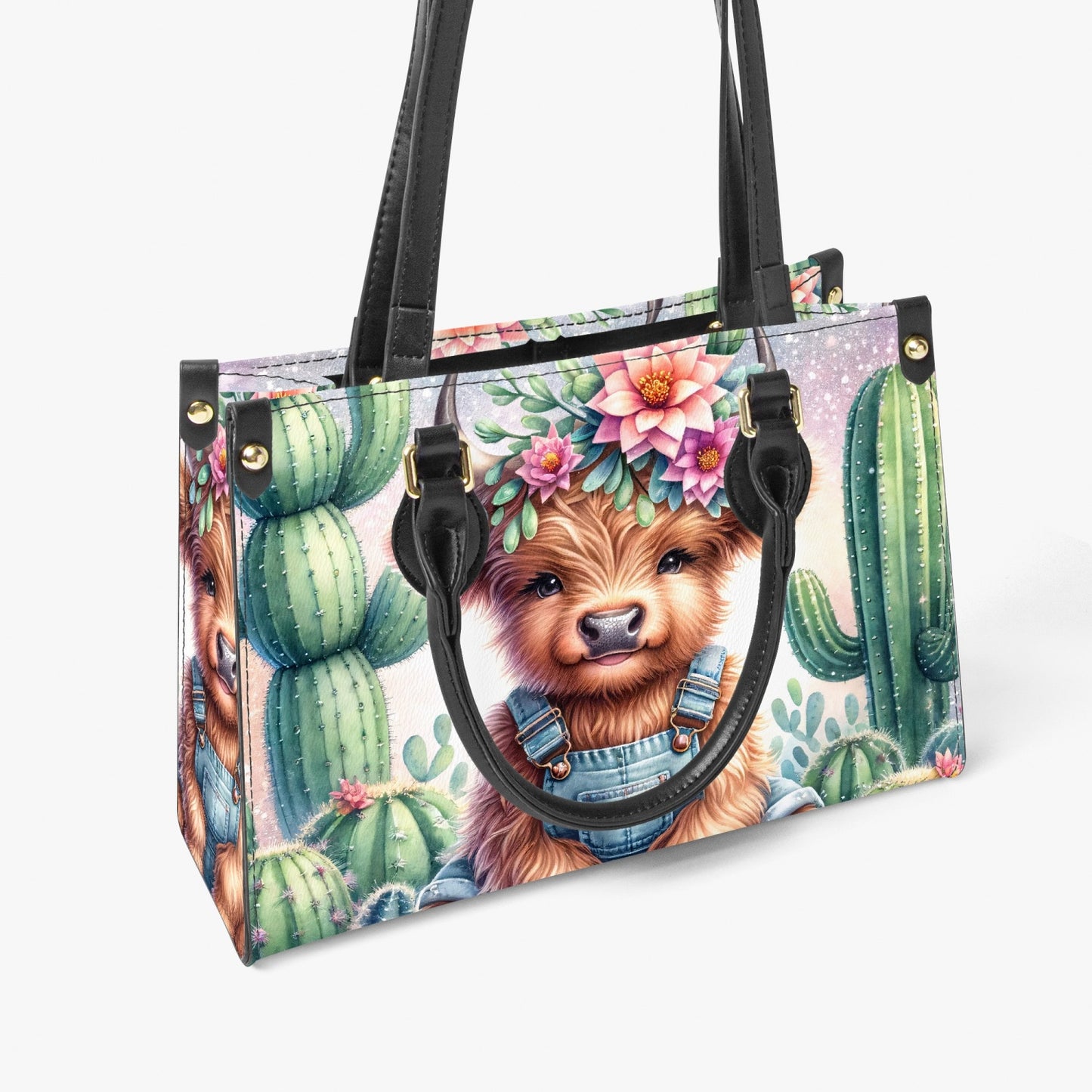 Women's Tote Bag - Long Strap - Highland Cow