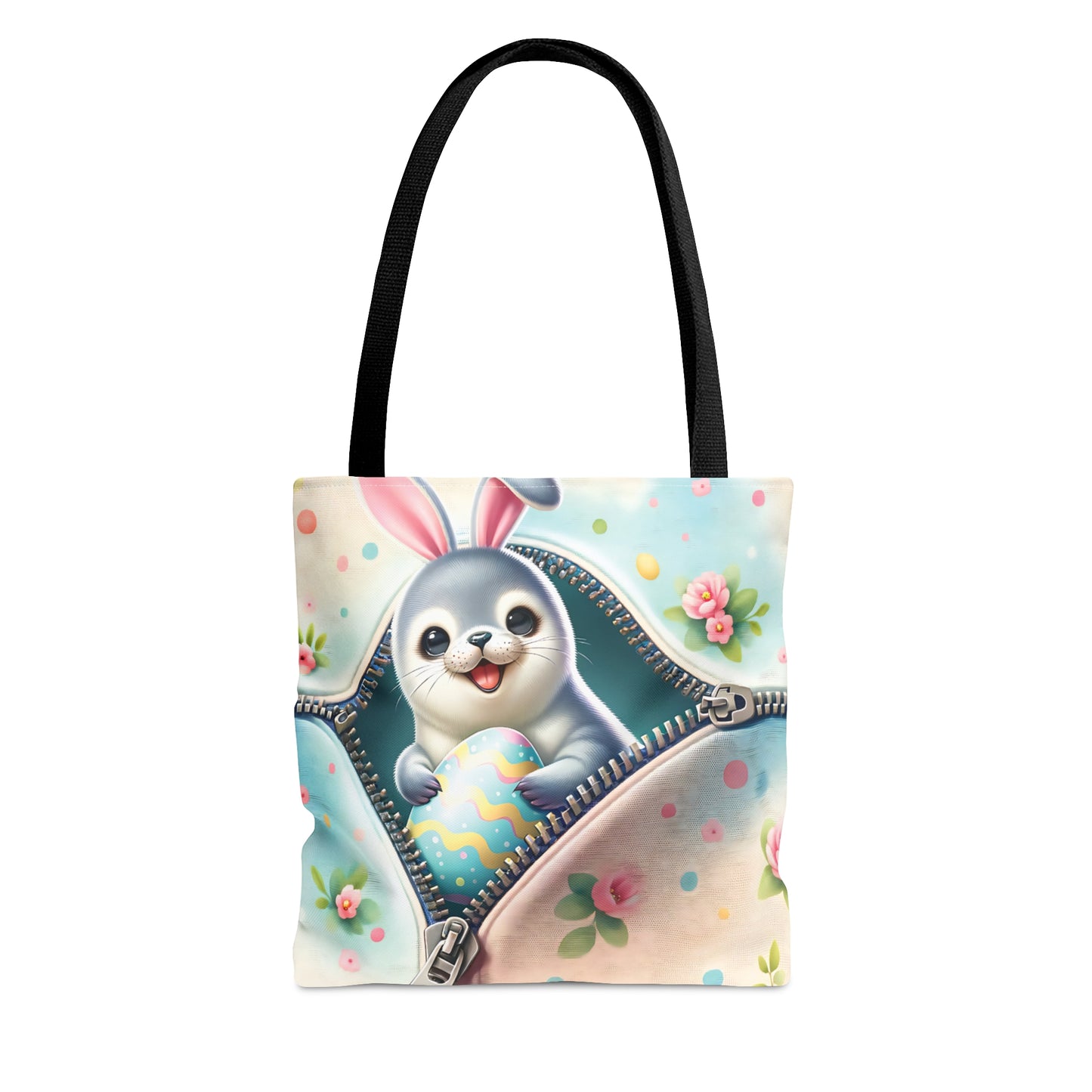 Tote Bag, Easter, Cute Seal with bunny ears, Personalised/Non-Personalised Tote bag