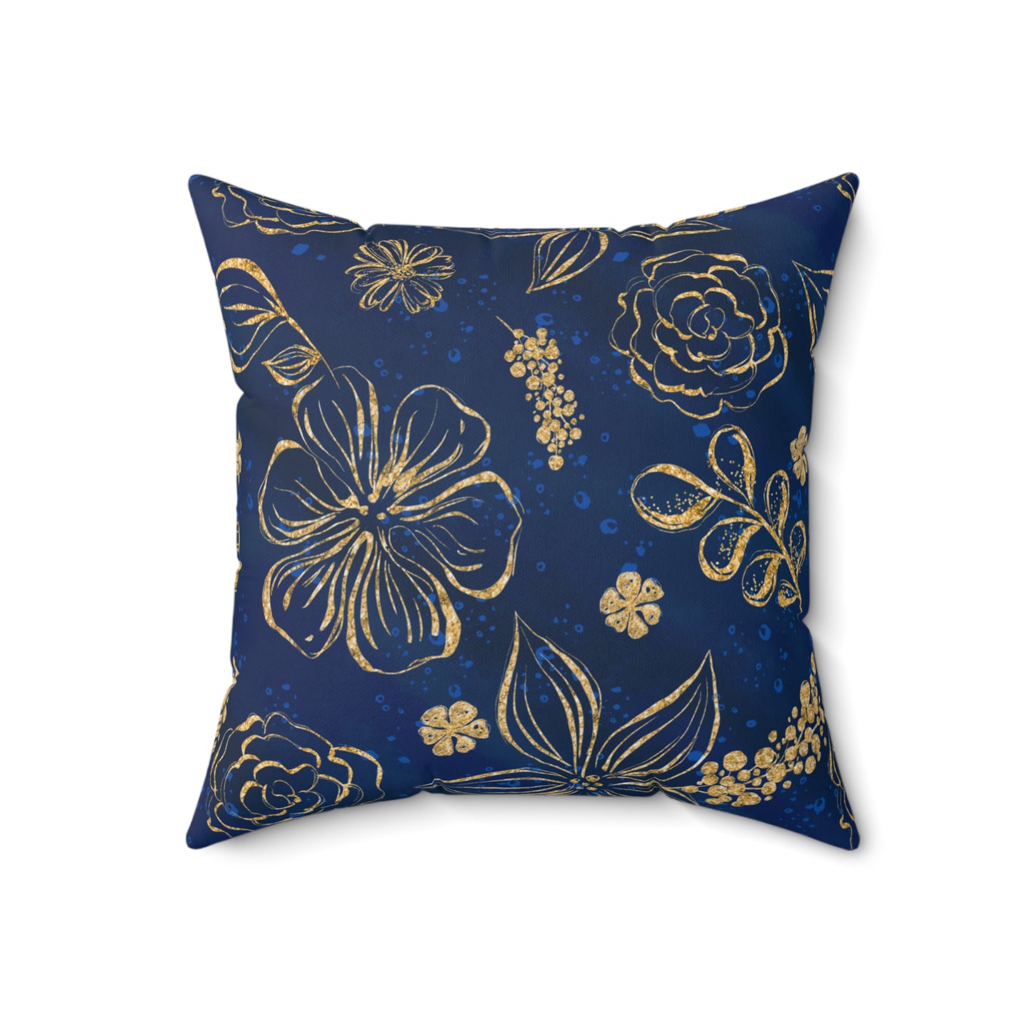 Spun Polyester Square Pillow, Floral Cushion