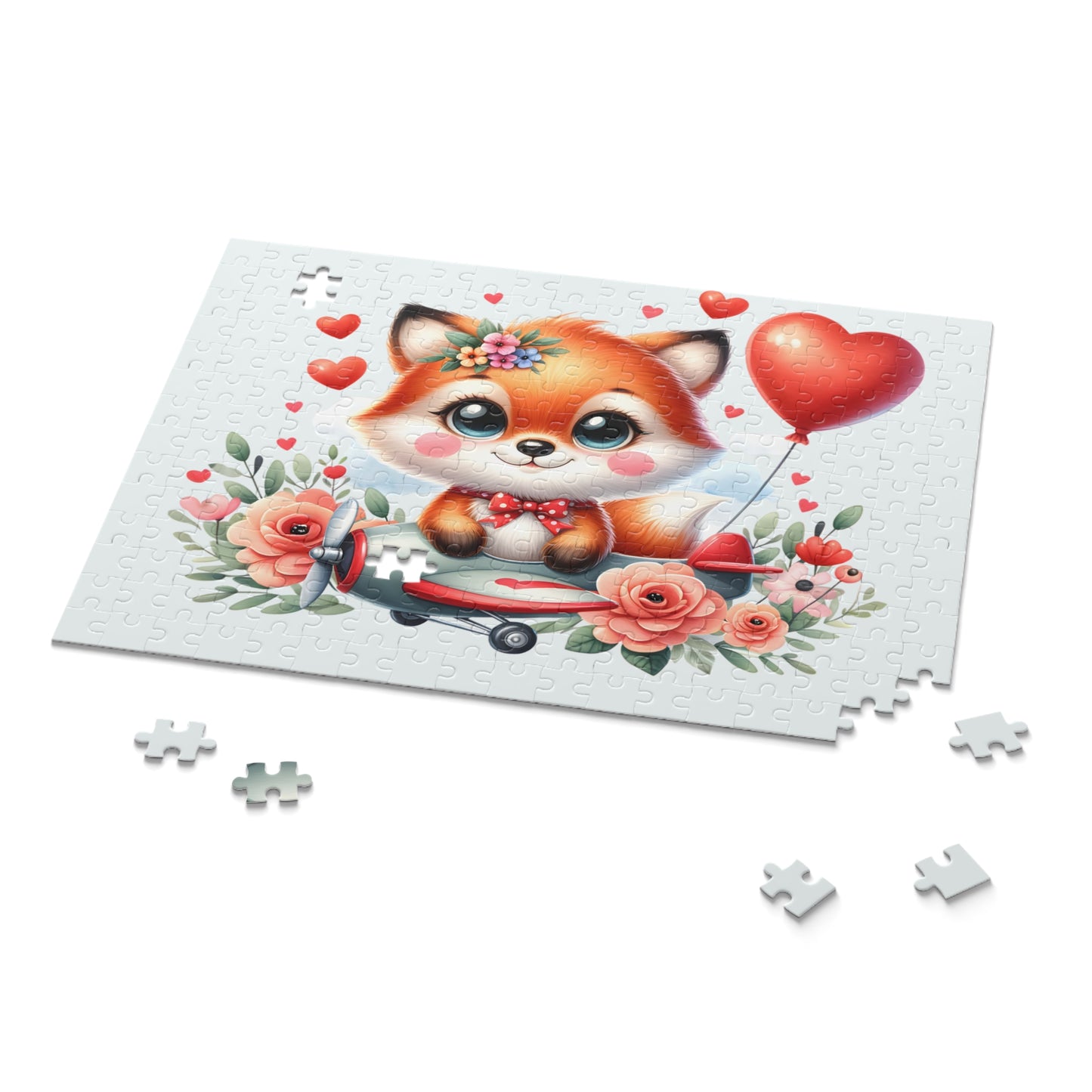 Personalised/Non-Personalised Puzzle, Fox in Plane (120, 252, 500-Piece)