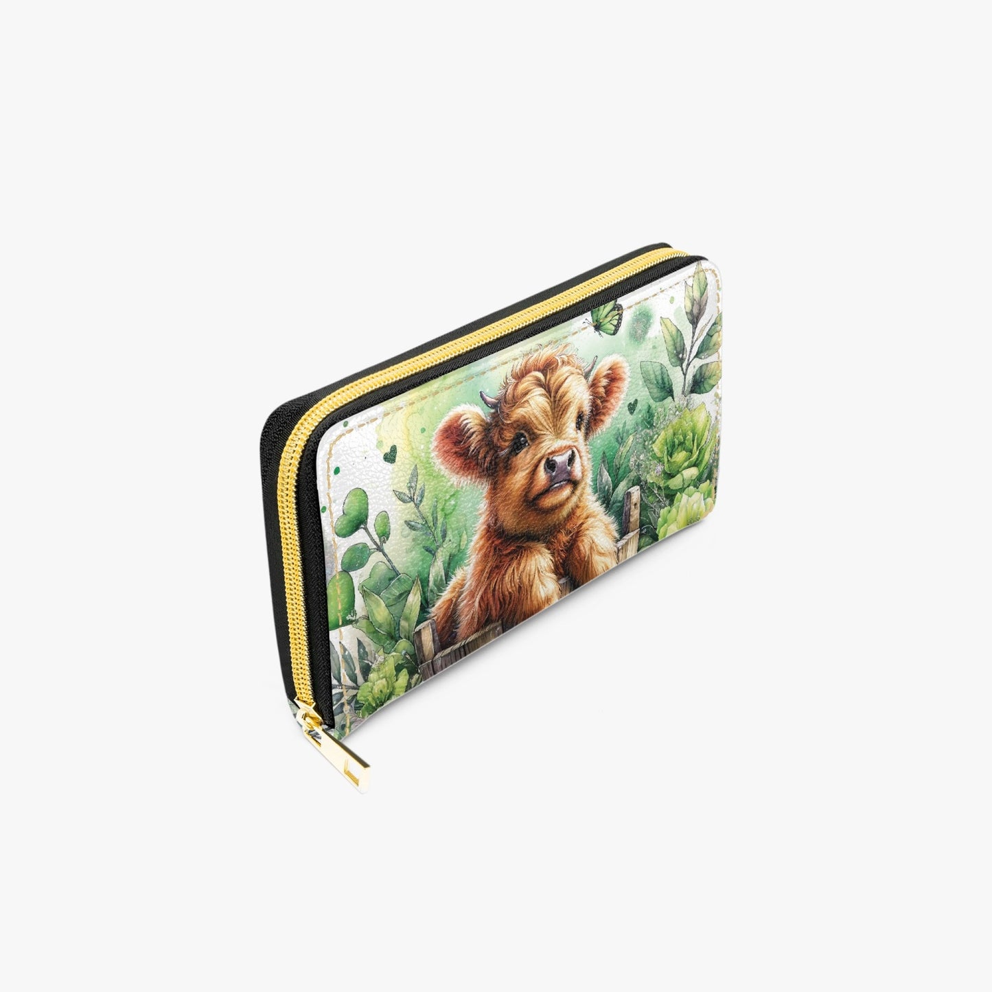 Long Type Zipper Purse - Highland Cow