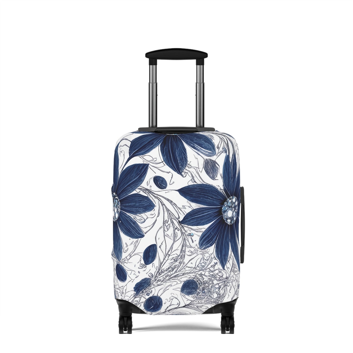 Luggage Cover, Blue Floral-3