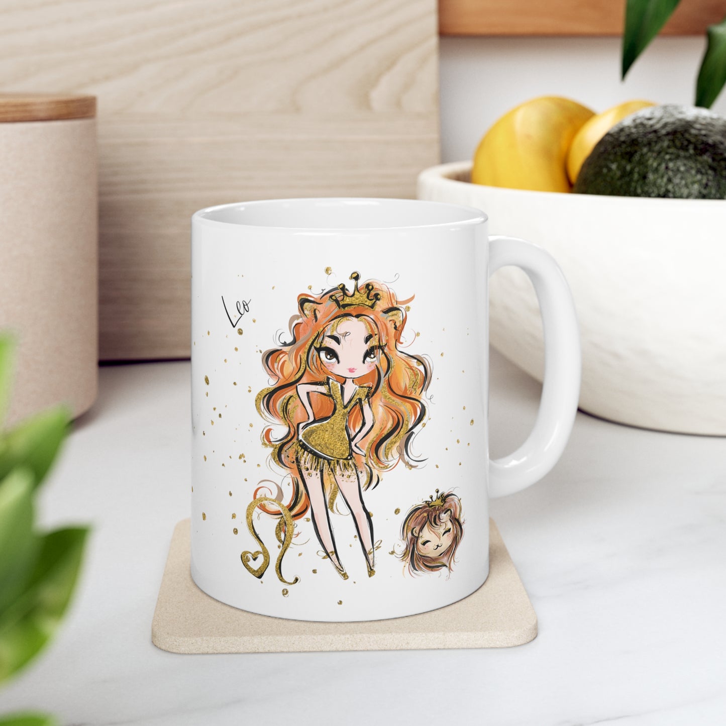 Personalised/Non Personalised Zodiac Sign, Leo, Ceramic Mug 11oz