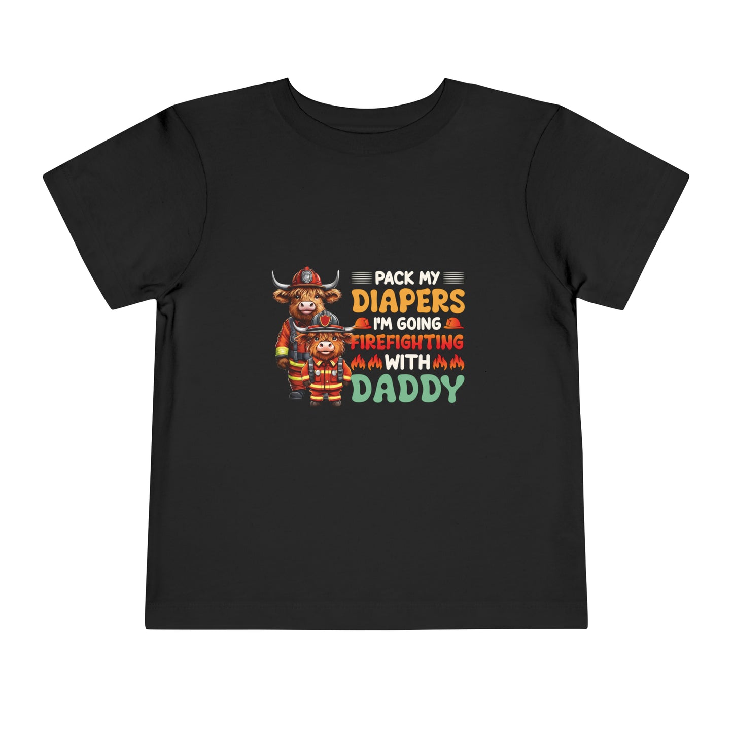 Highlander Firefighter Shirt, Pack my diapers, I am going firefighting with Daddy Shirt, Kids Shirt, Baby Shirt, Baby bodysuit