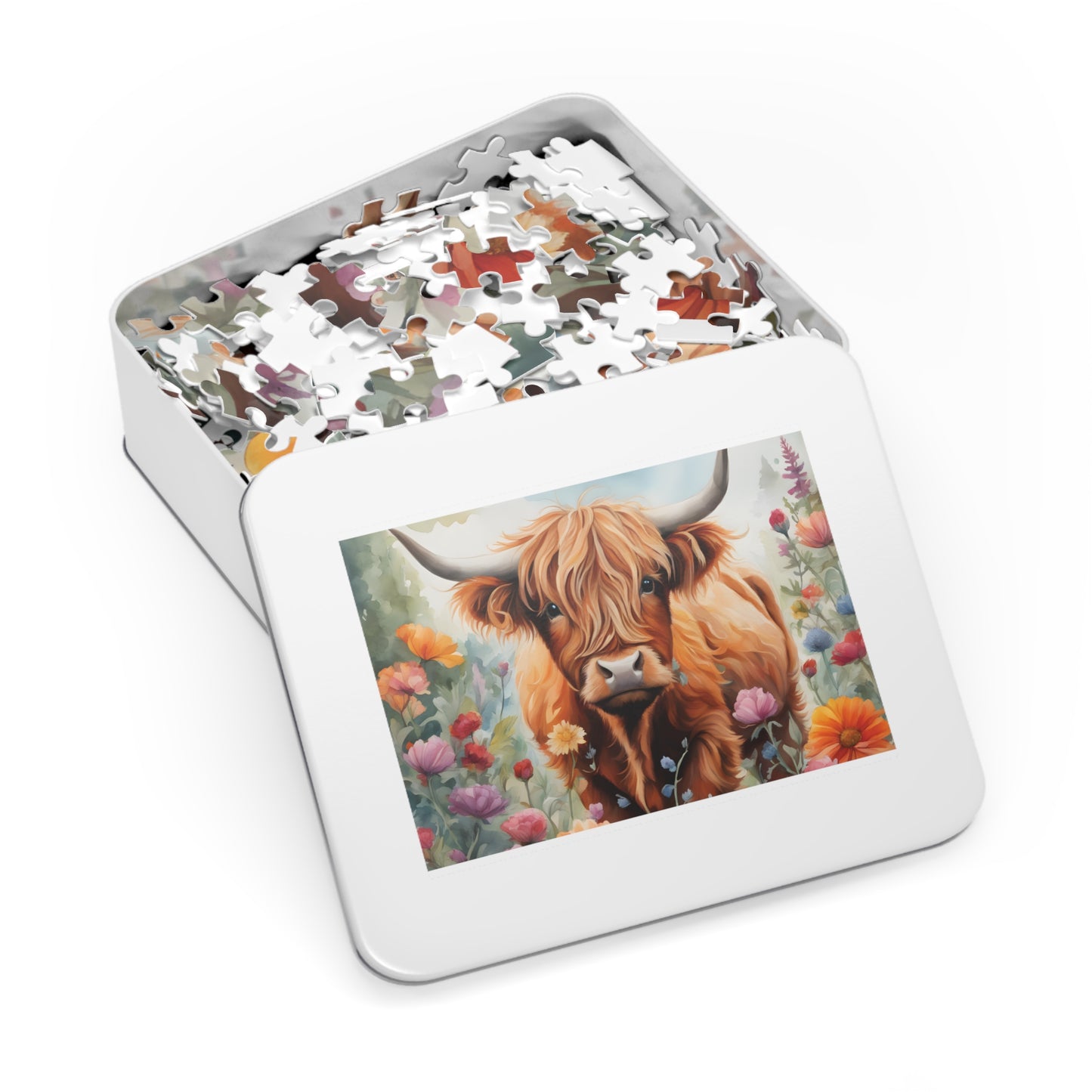 Puzzle, Highland Cow, Personalised/Non-Personalised (30, 110, 252, 500,1000-Piece) awd-642