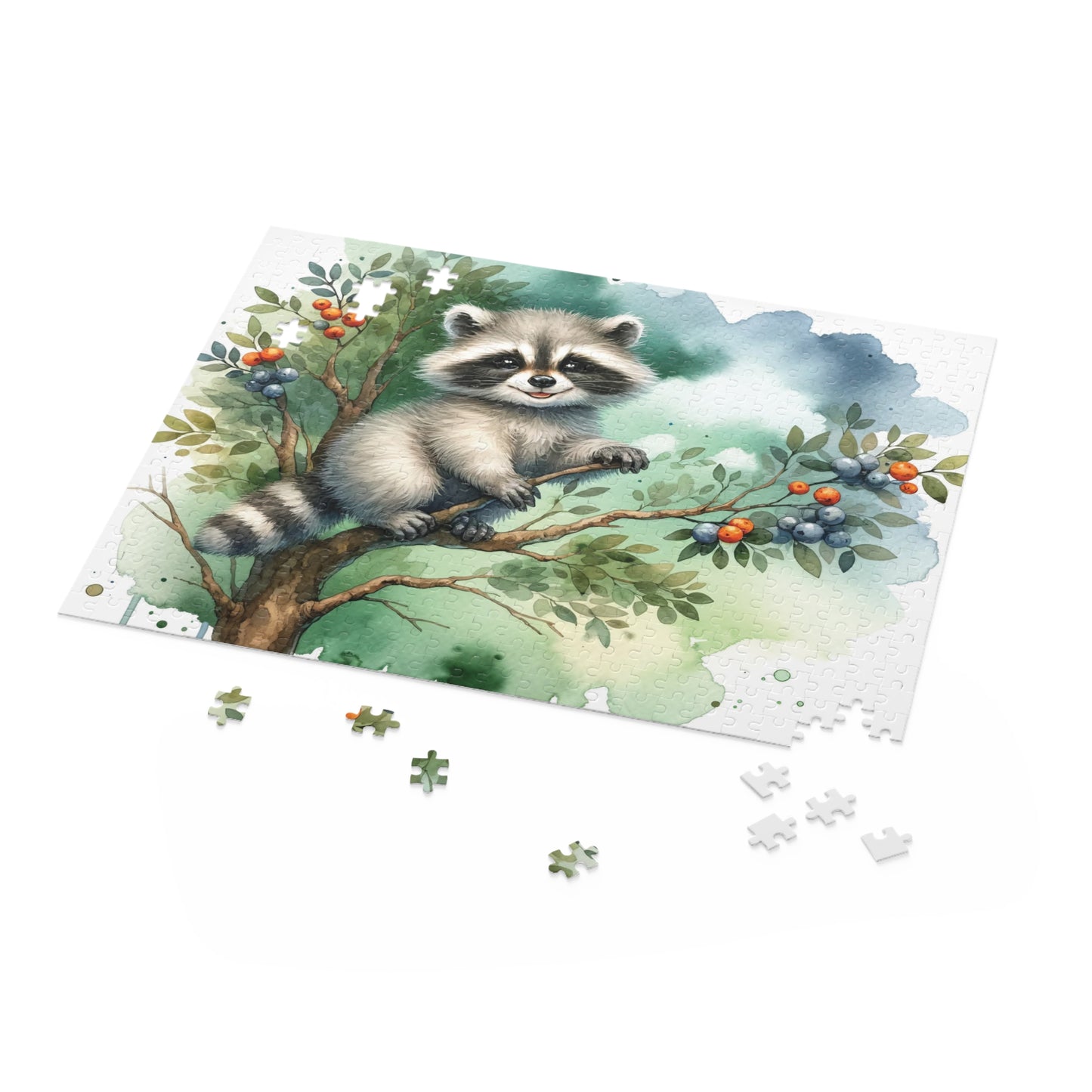 Personalised/Non-Personalised Puzzle, Racoon (120, 252, 500-Piece)