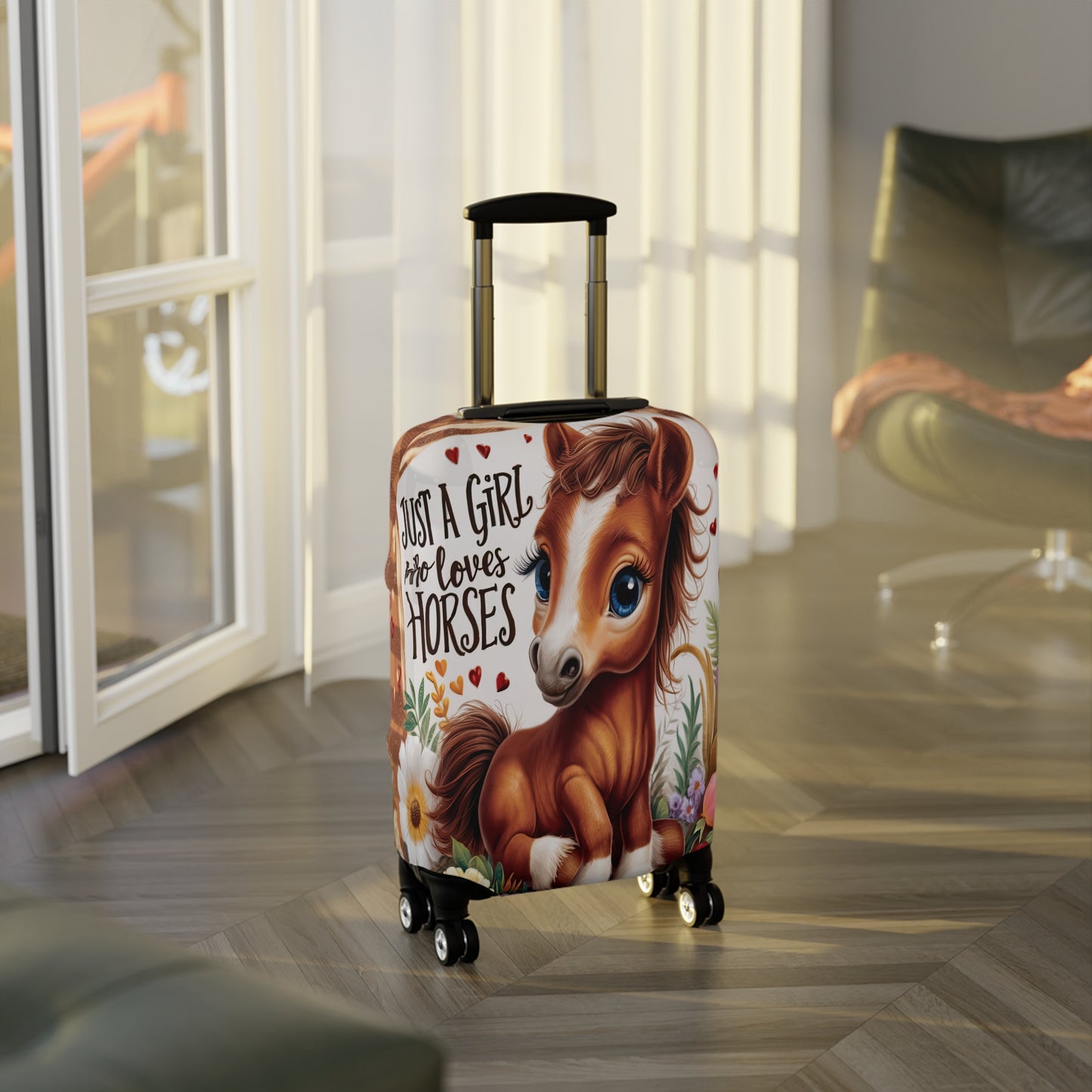 Luggage Cover, Just a Girl who Loves Horses, awd-3094