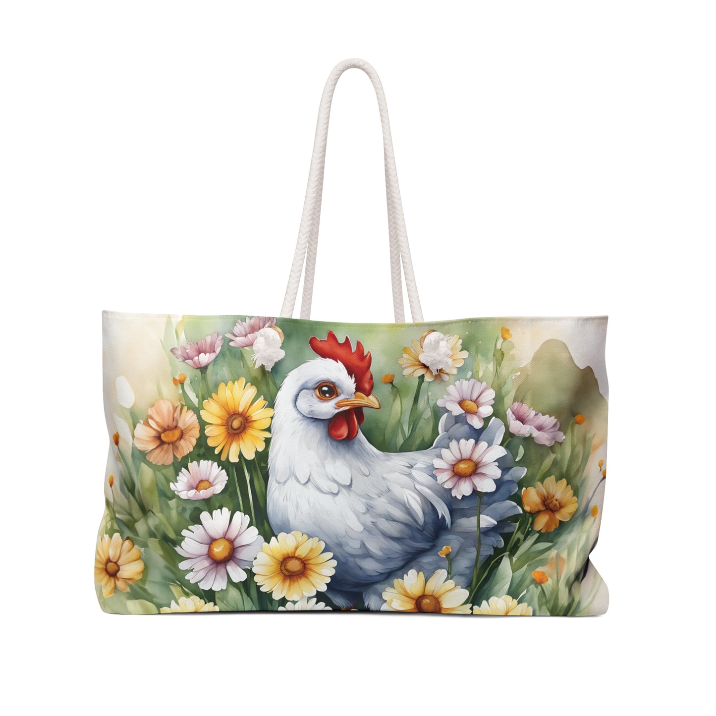 Personalised Weekender Bag, Chicken, Large Weekender Bag, Beach Bag, Book Bag