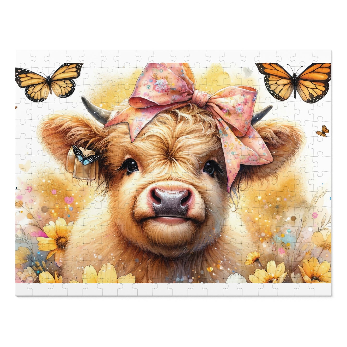 Jigsaw Puzzle, Highland Cow, Personalised/Non-Personalised (30, 110, 252, 500,1000-Piece)