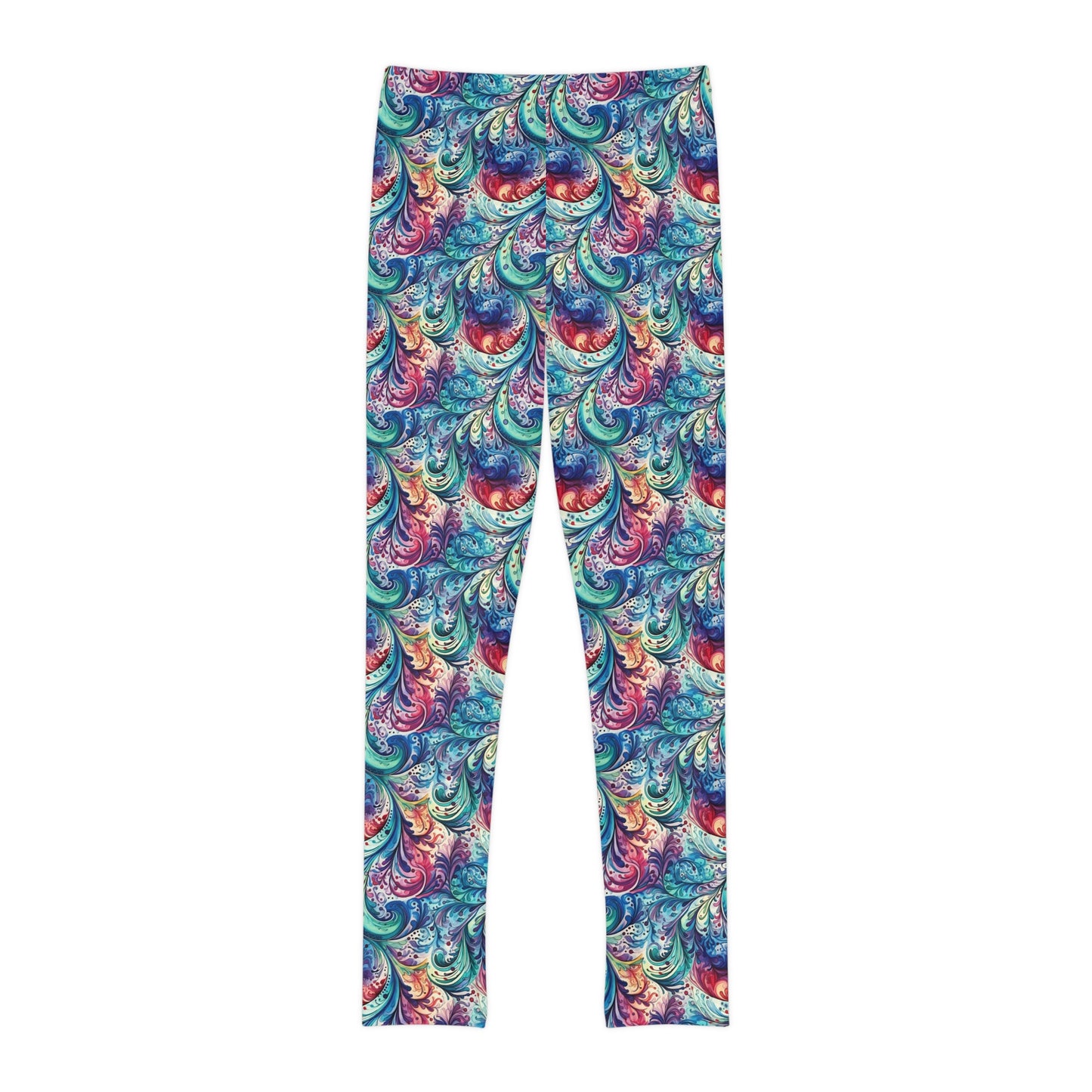 Full-Length Leggings Navy blue Paisley Design - Kids Leggings