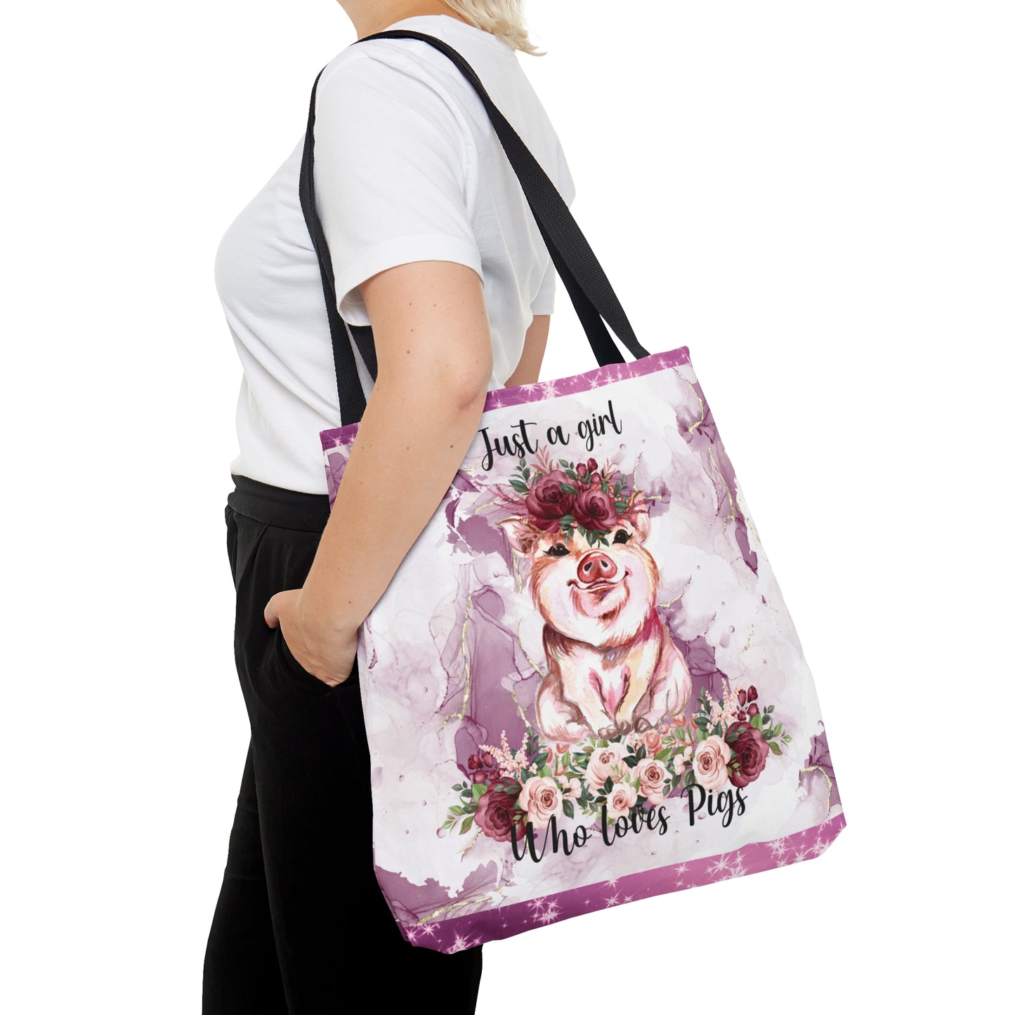 Tote Bag, Just a Girl Who Loves Pigs, Personalised/Non-Personalised Tote bag