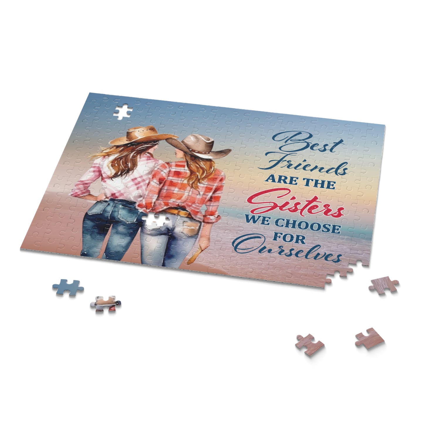 Personalised/Non-Personalised Puzzle, Country & Western, Best Friends (120, 252, 500-Piece)