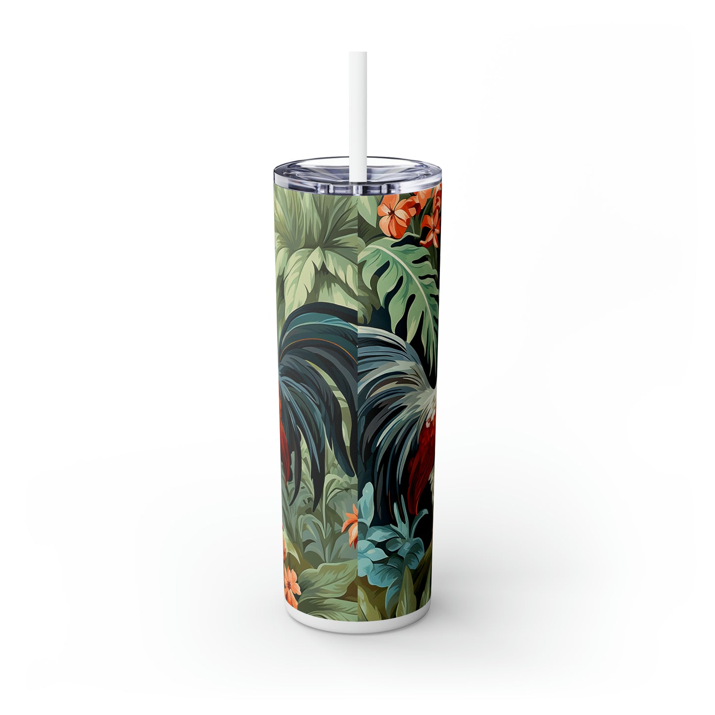 Skinny Tumbler with Straw, 20oz, Rooster