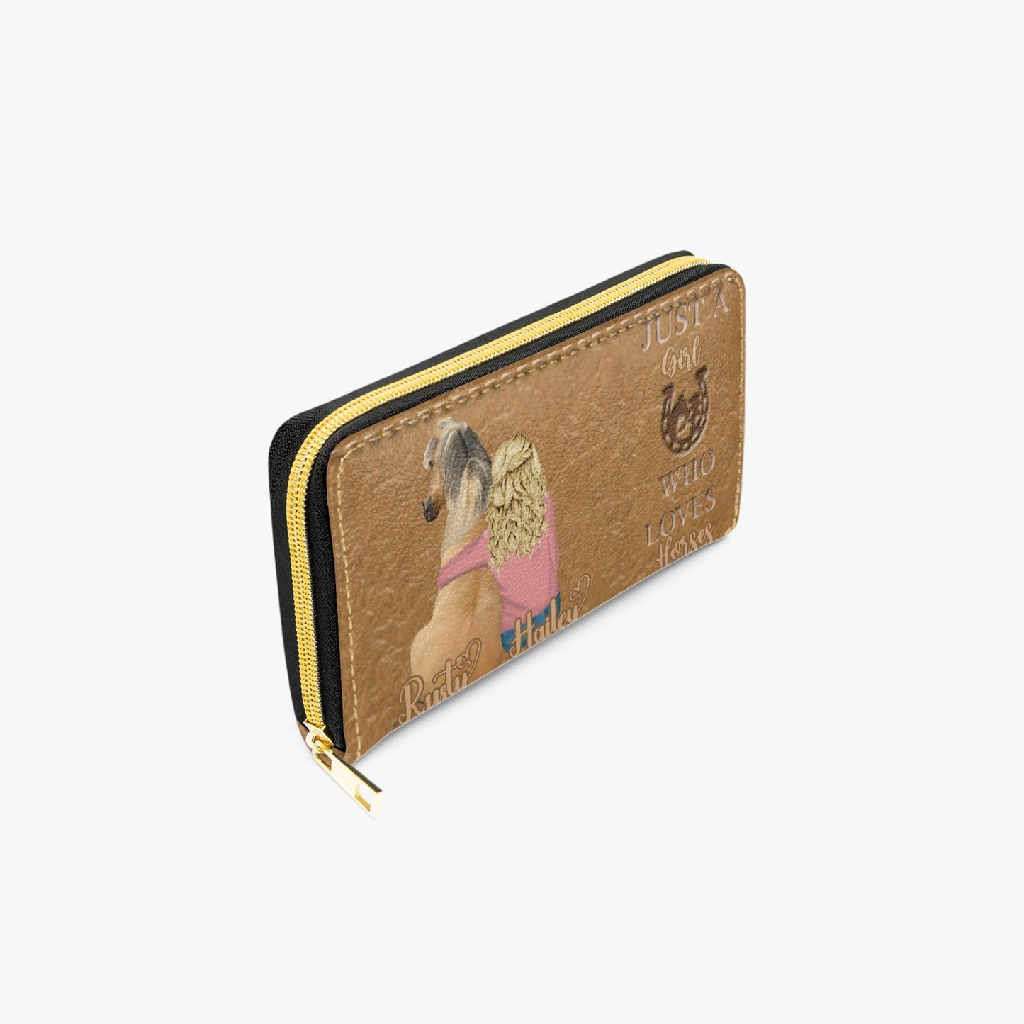 Long Type Zipper Purse -Just a Girl Who Loves Horses, Personalised/Non-Personalised