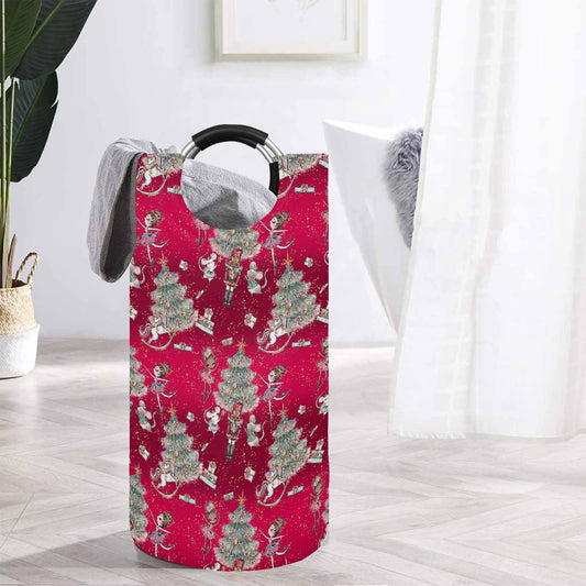 Red Christmas  Round Laundry Basket