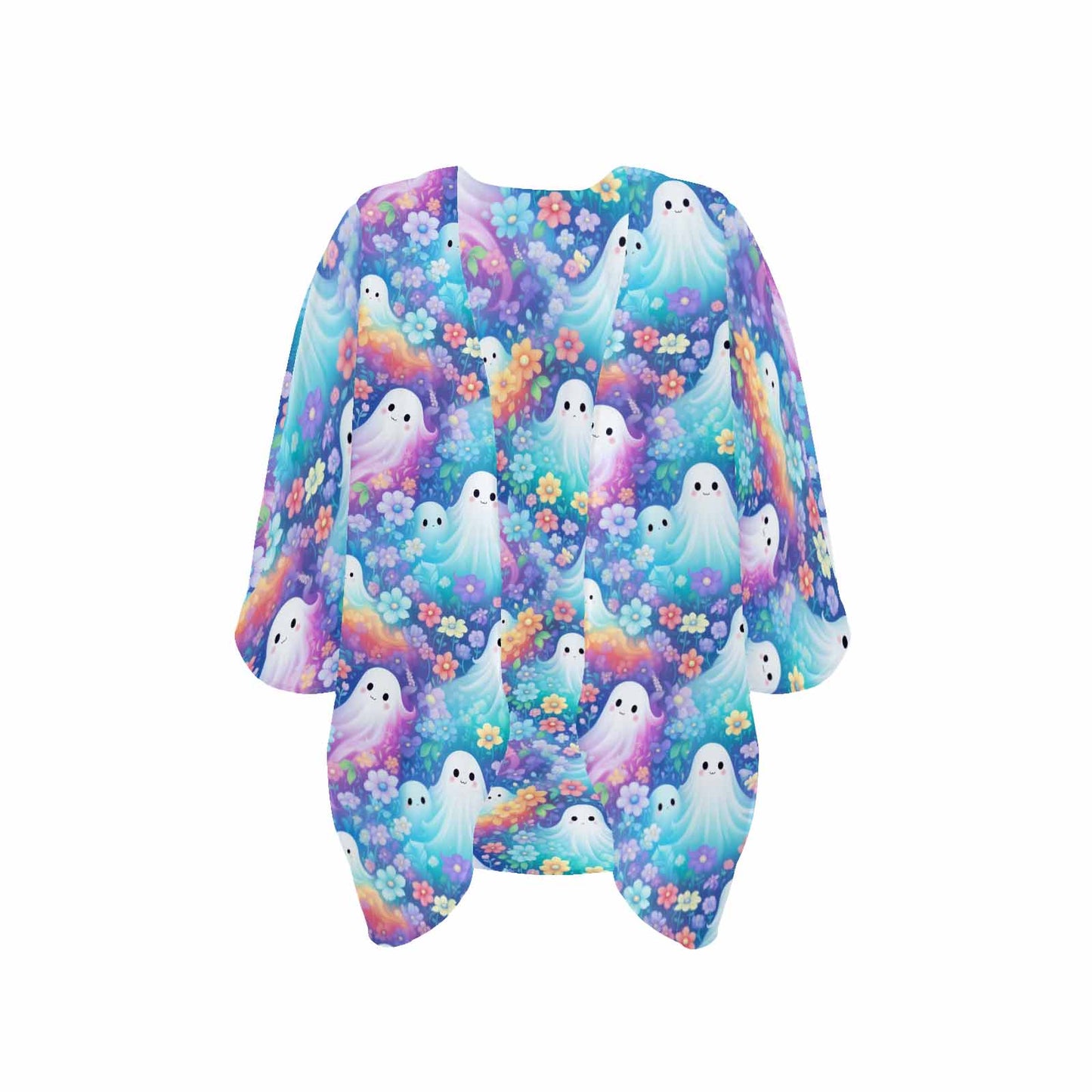 Pastel Halloween Women's Kimono Chiffon Cover Up