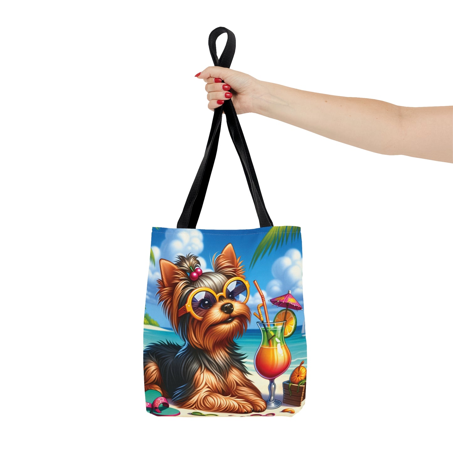 Tote Bag, Dog on Beach, Yorkshire Terrier, Tote bag,  awd-1254