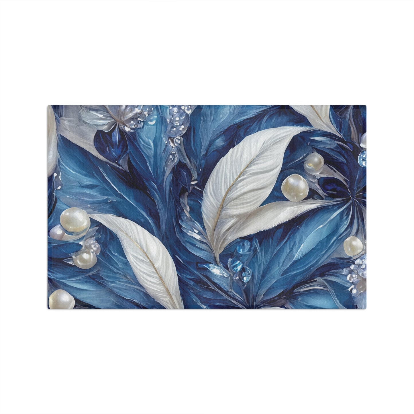 Microfiber Tea Towel, Blue Floral