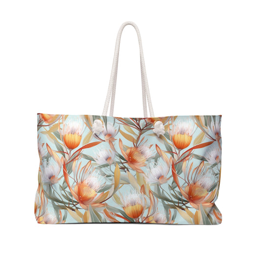 Personalised Weekender Bag, Australian Floral, Large Weekender Bag, Beach Bag, Book Bag