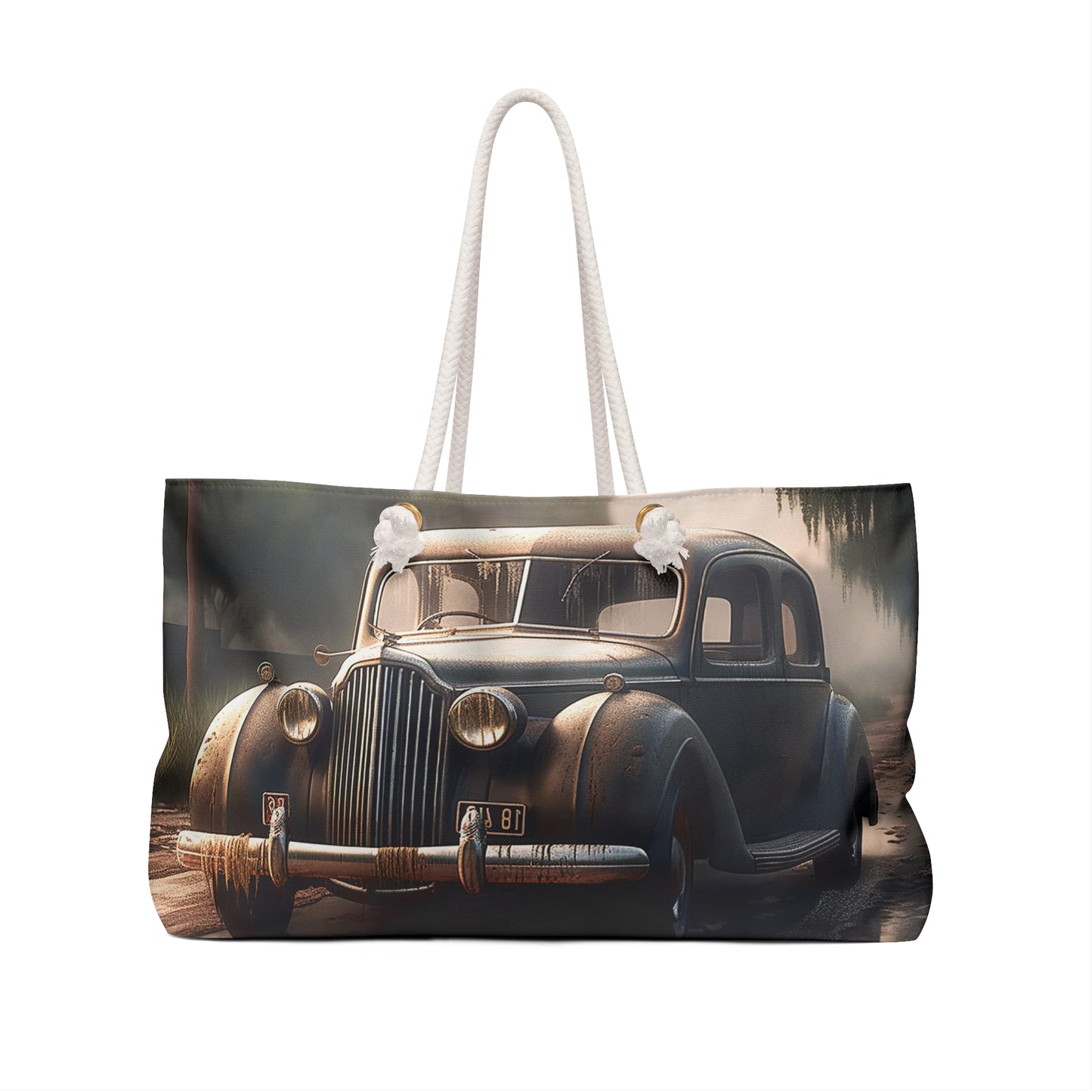 Personalised/Non-Personalised Weekender Bag, Vintage Car, Weekender Bag, Beach Bag, Book Bag