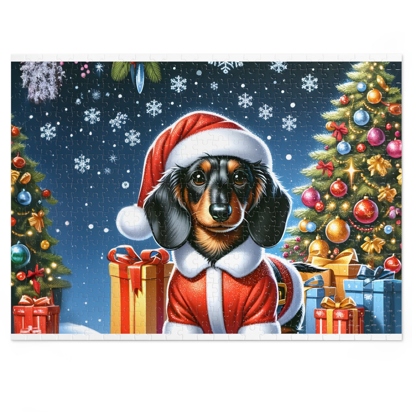 Jigsaw Puzzle, Christmas, Dashound, Personalised/Non-Personalised (30, 110, 252, 500,1000-Piece)