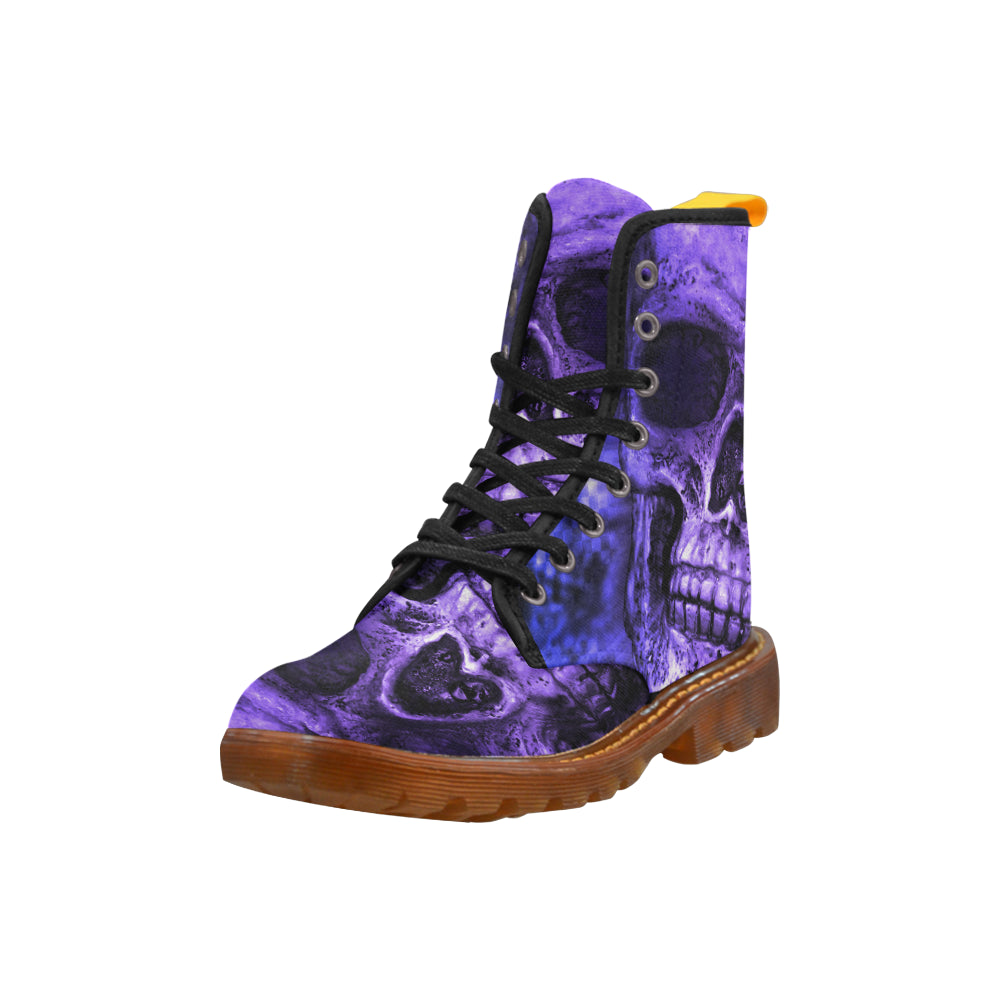 purple skull Martin Boots For Women Model 1203H