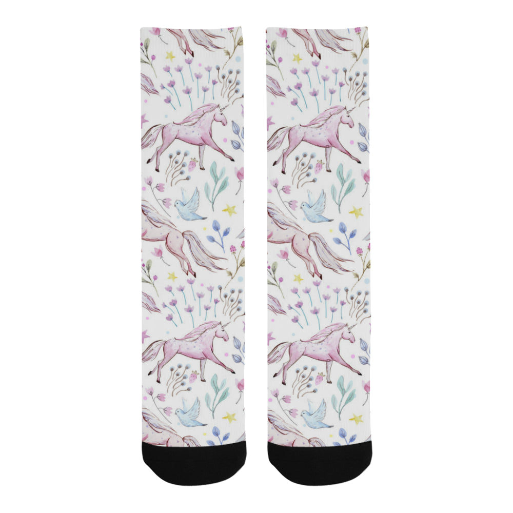 Watercolor pattern unicorns Trouser Socks