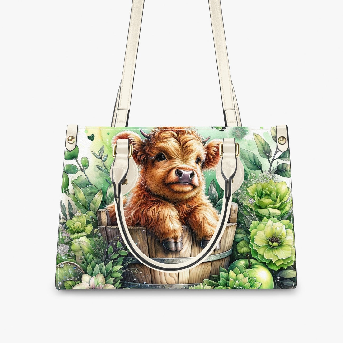 Women's Tote Bag - Long Strap - Highland Cow