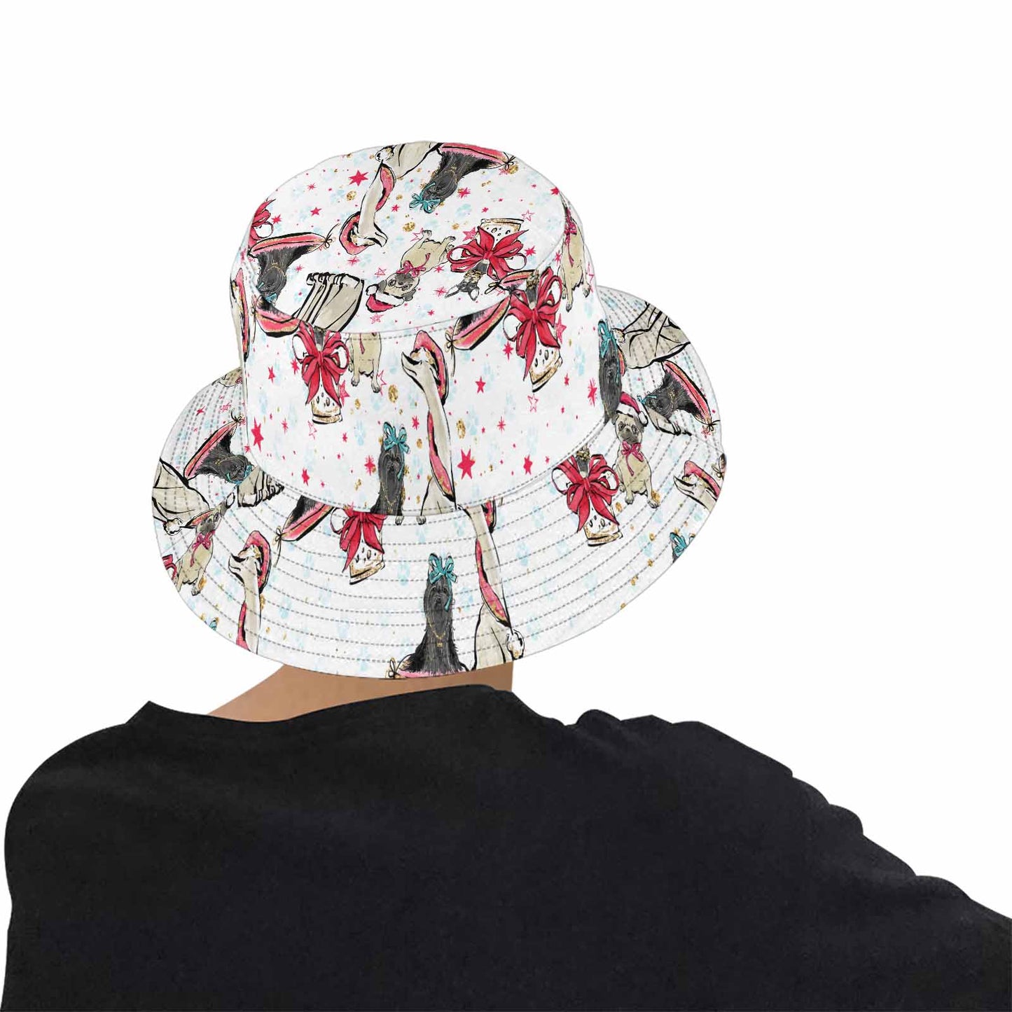 Dog Christmas  Unisex Summer Single-Layer Bucket Hat