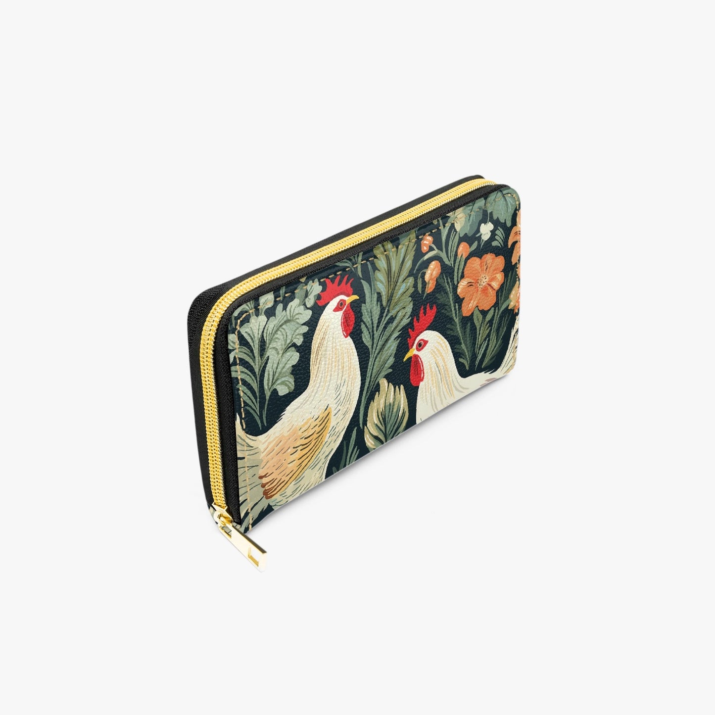 Long Type Zipper Purse - Chickens/Roosters