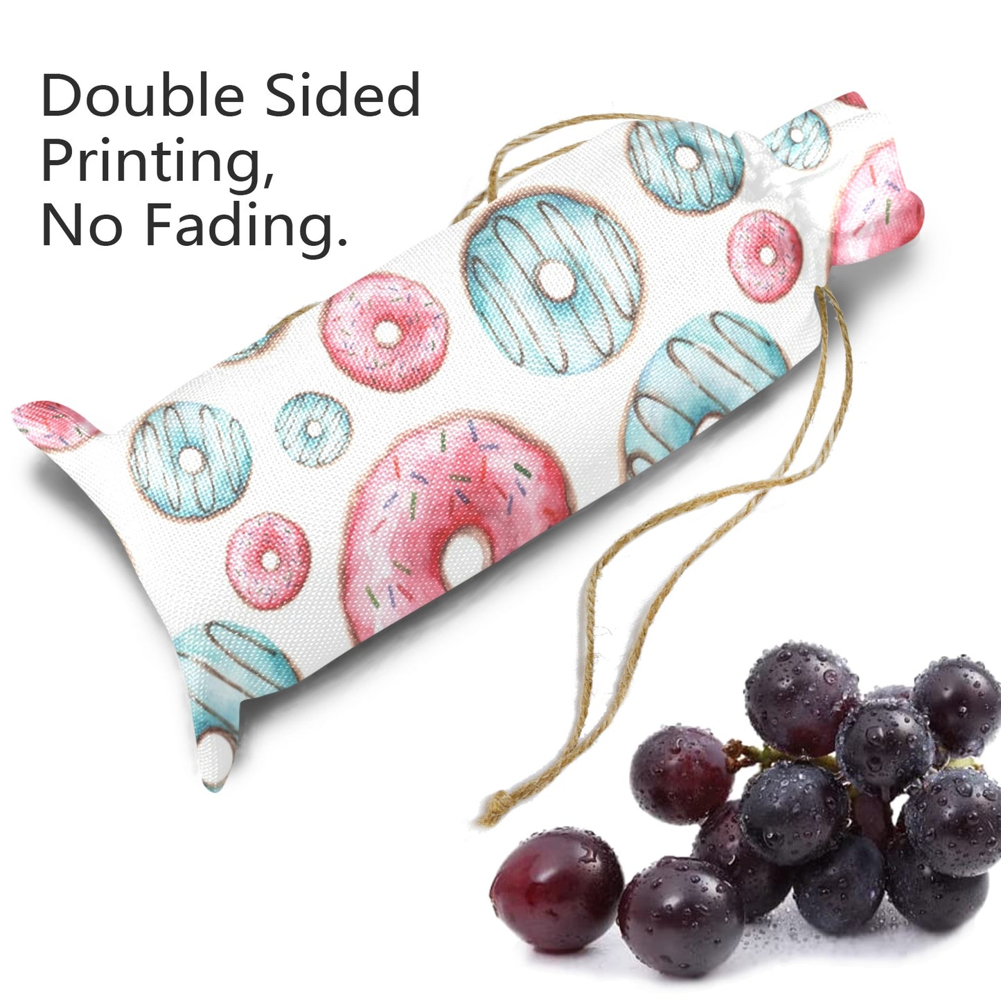 Donuts Linen Wine Bottle Bag