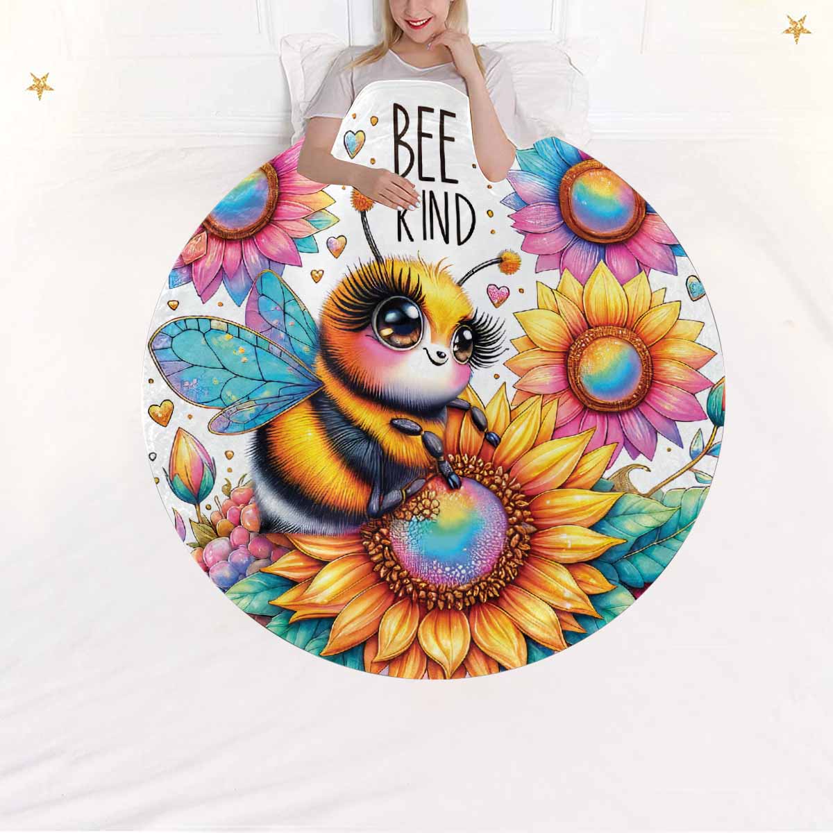 Be Kind Awd3510115  Circular Micro Fleece Blanket 47"