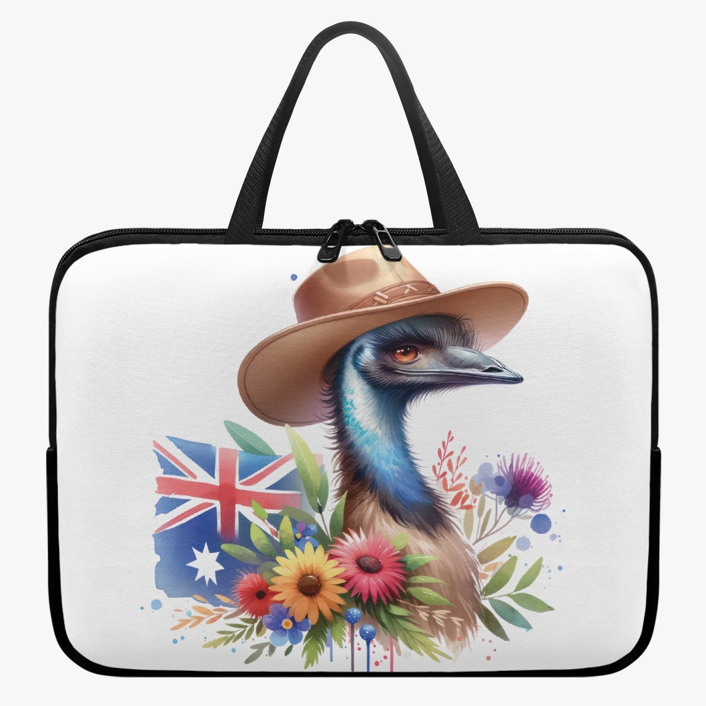 Laptop Sleeve with Handles - Australian animals - Emu