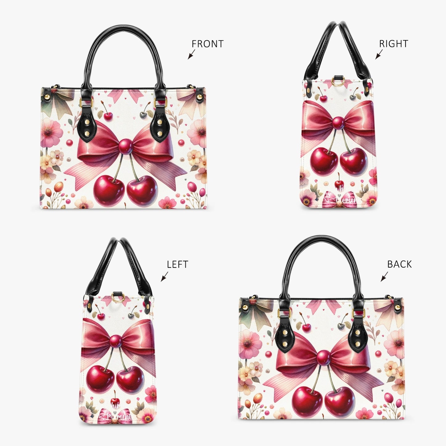 Women's Tote Bag - Ribbons and Cherries - Cherry Delight