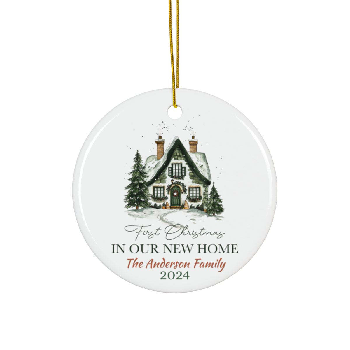 First Christmas Ornament, New Home Gift, Personalized Ceramic Décor, Holiday Keepsake, Custom Holiday Decoration, New Home Ornament