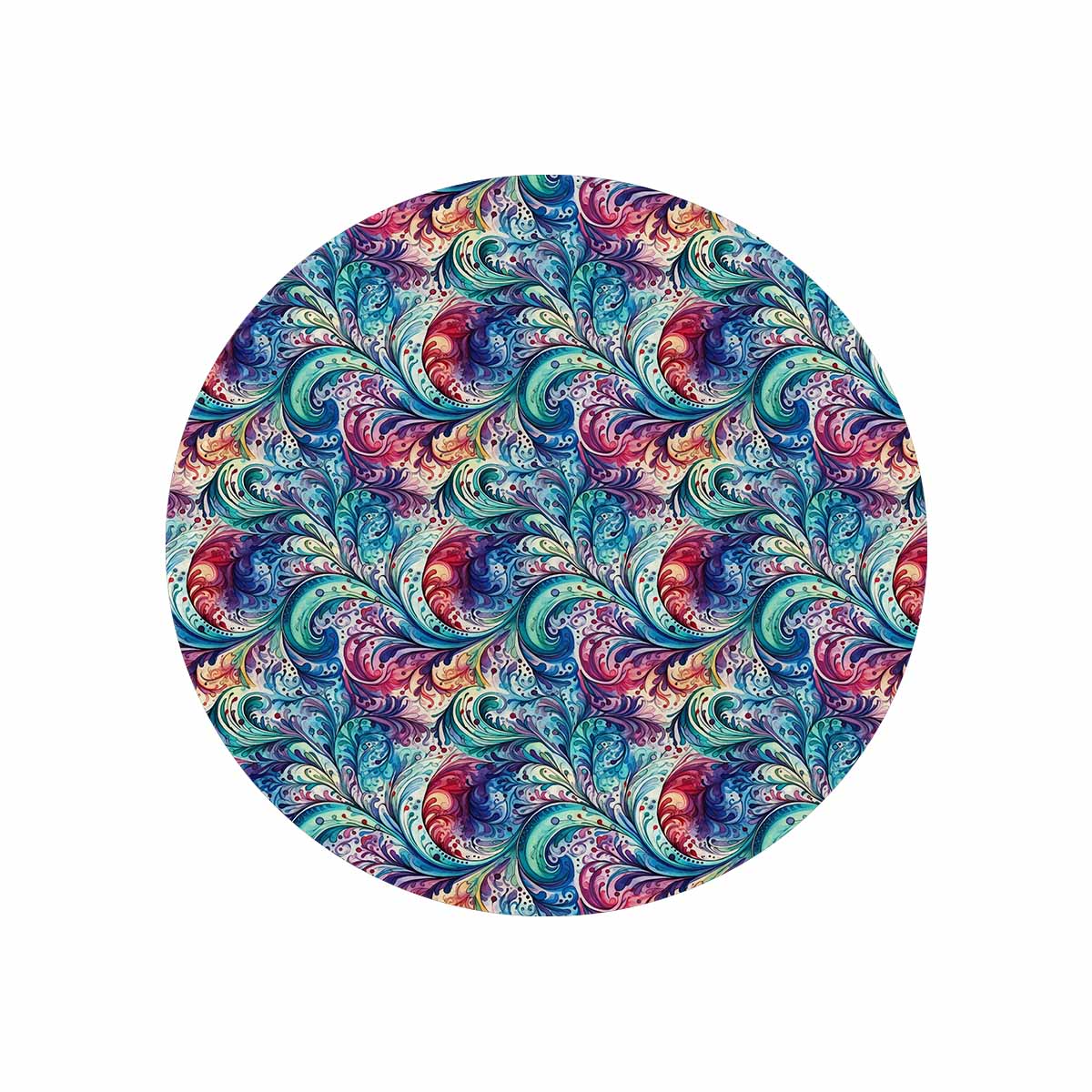 Rainbow Paisley  Circular Micro Fleece Blanket 60"