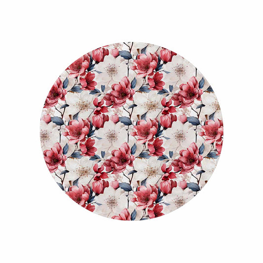 Pink Floral Small  Circular Micro Fleece Blanket 60"