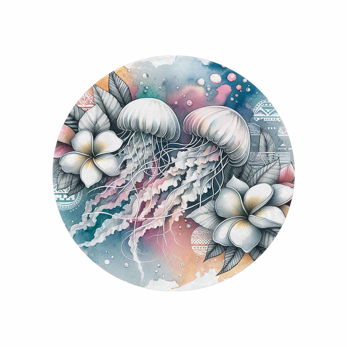 Sea_Animals_Jellyfish_Awd351100  Circular Micro Fleece Blanket 60"