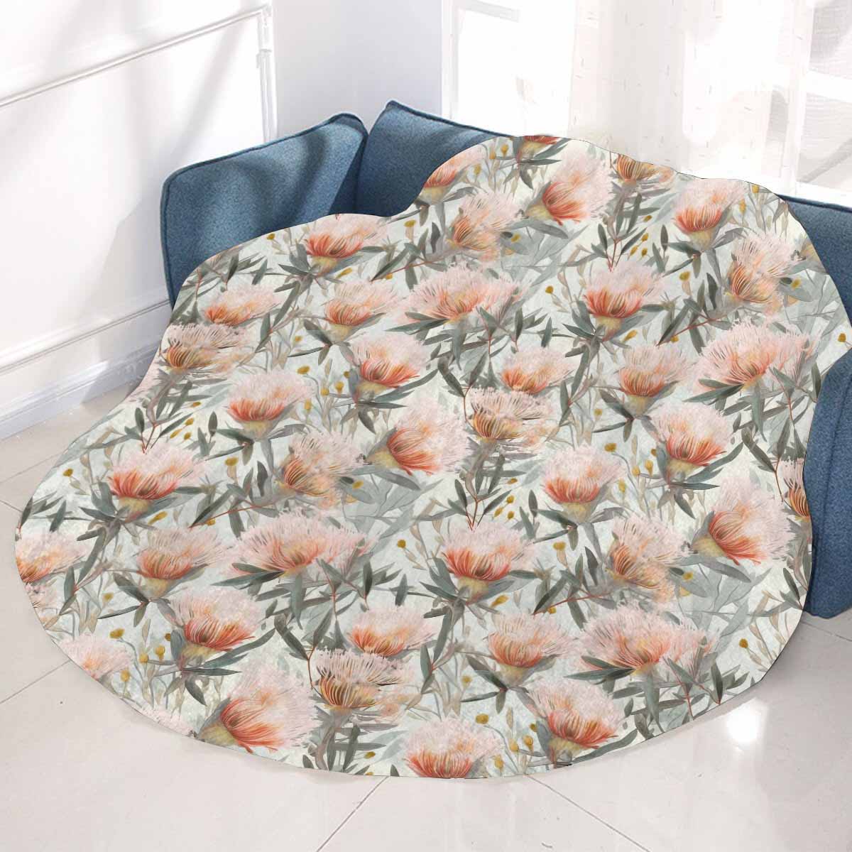 Australian Wattle  Circular Micro Fleece Blanket 47"