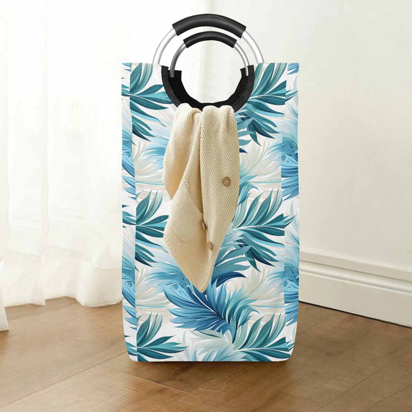 Blue Palms  Square Laundry Basket