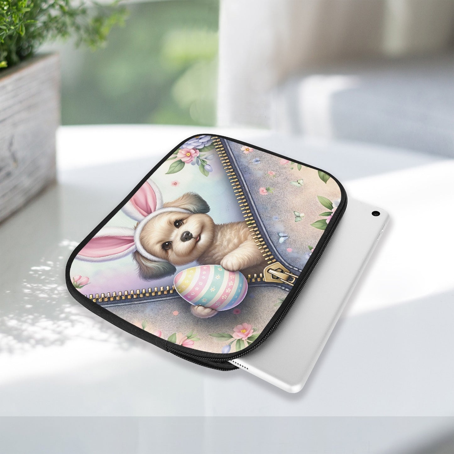 Tablet Sleeve - Easter - Dog with Bunny Ears