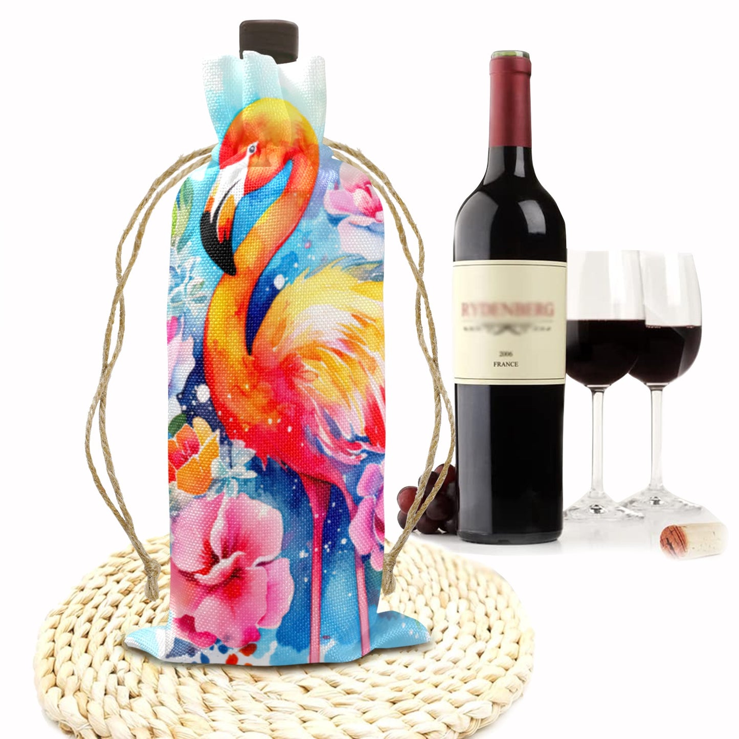 Flamingo awd242 Linen Wine Bottle Bag