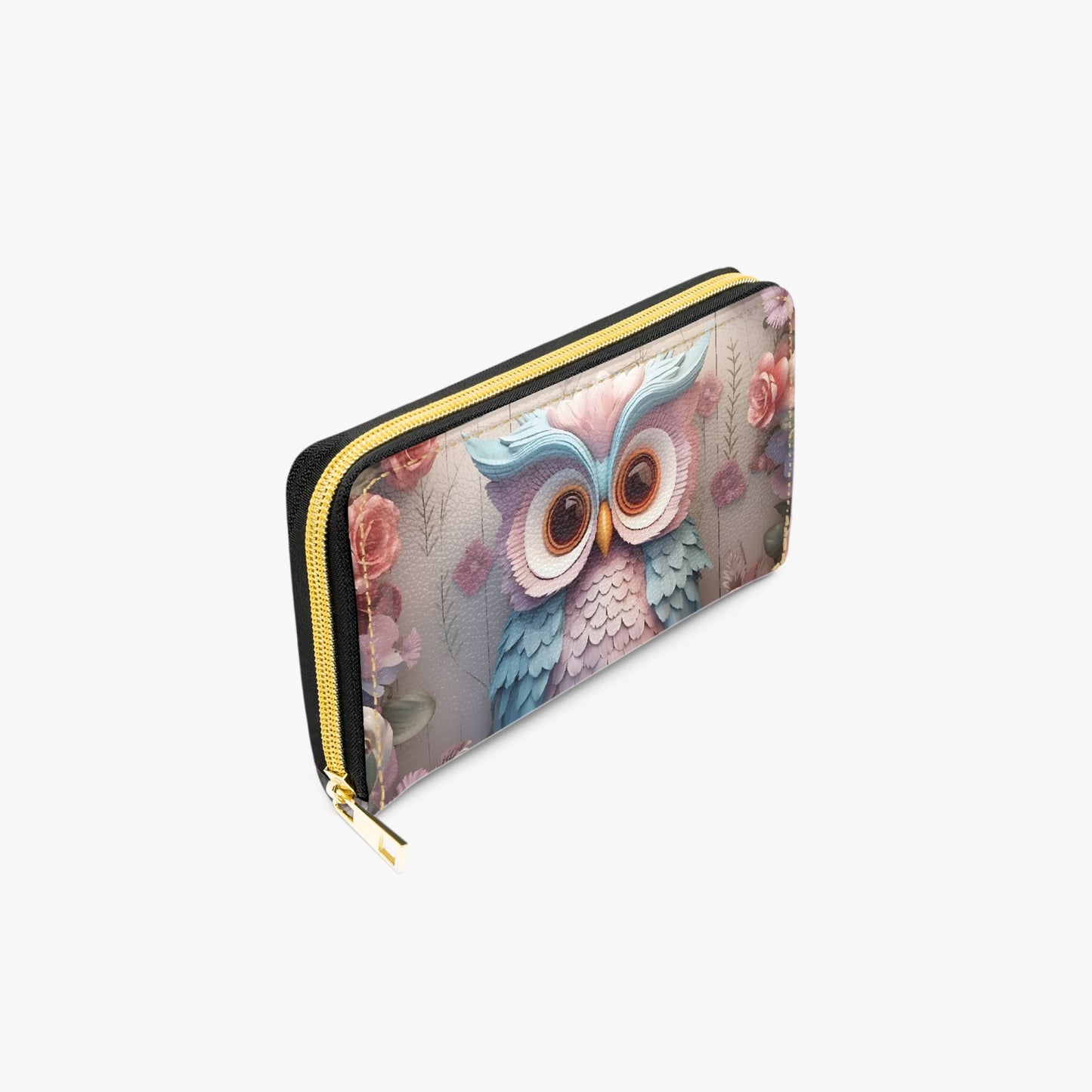 Long Type Zipper Purse - Owl