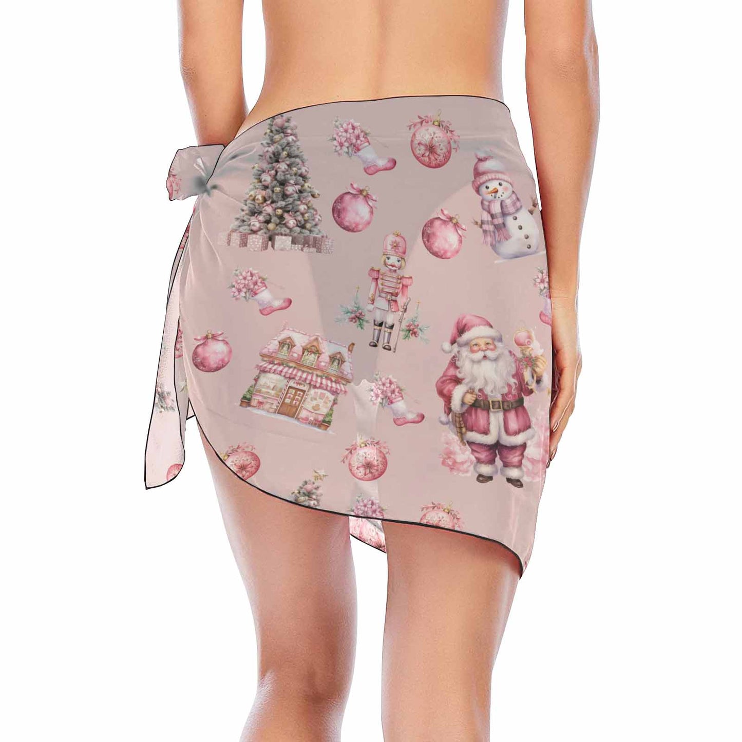 Pink Christmas  Women's Beach Sarong Wrap