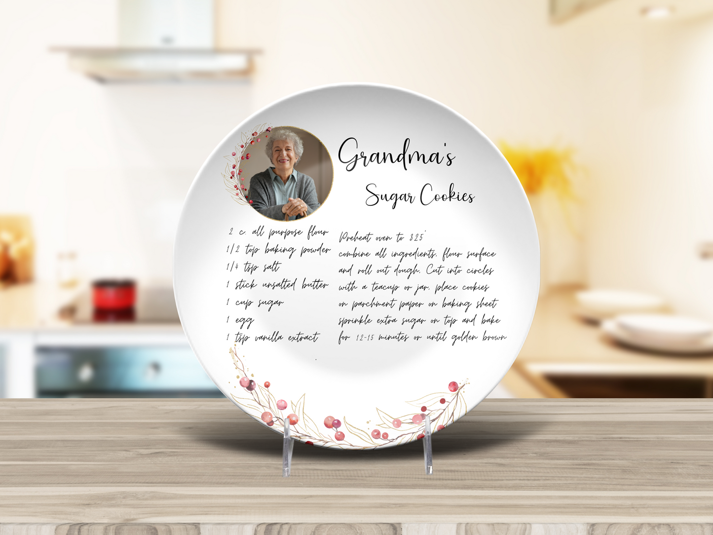 Personalised Handwritten Family Recipe Heirloom with Photo Plate/Platter