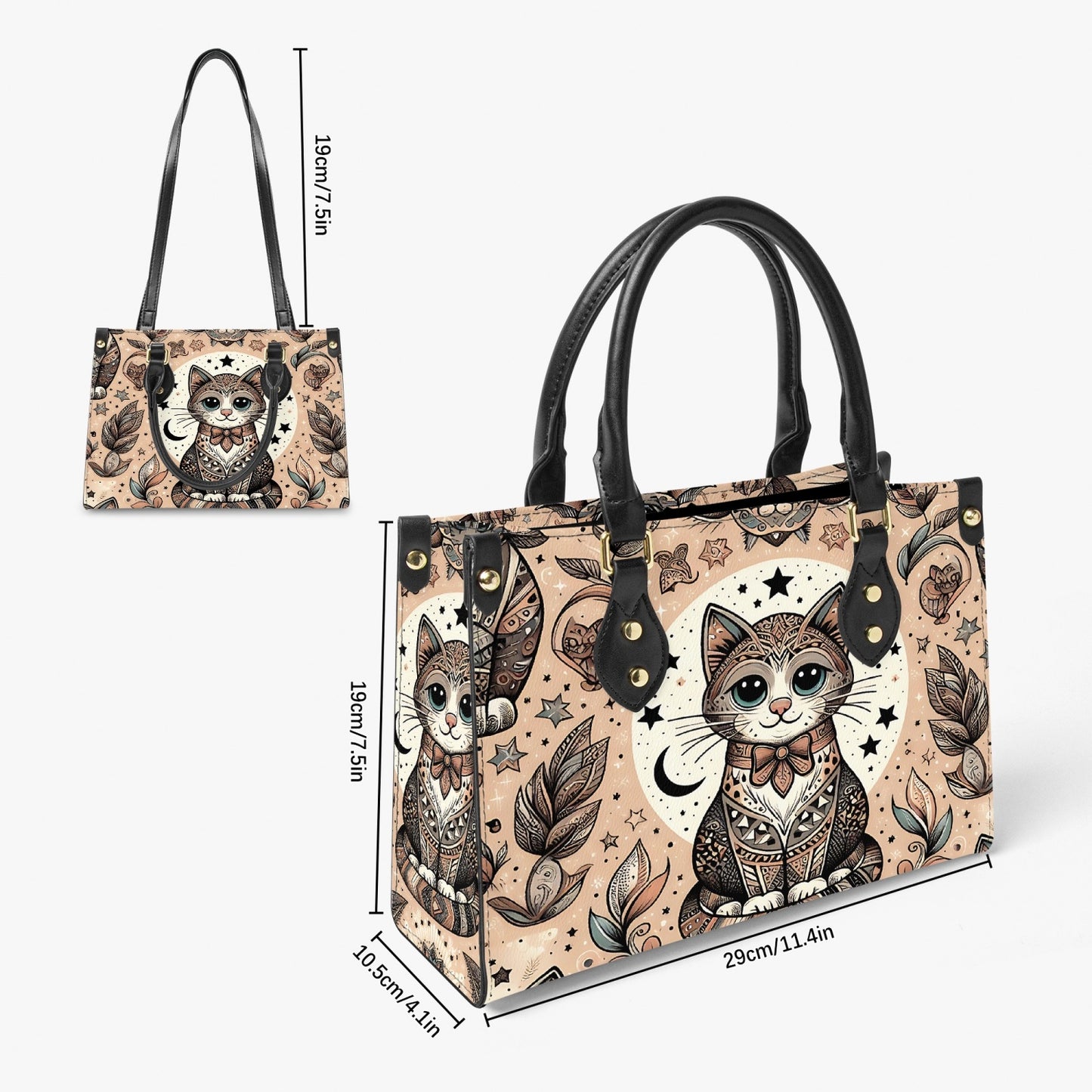 Women's Tote Bag - Long Strap - Cat