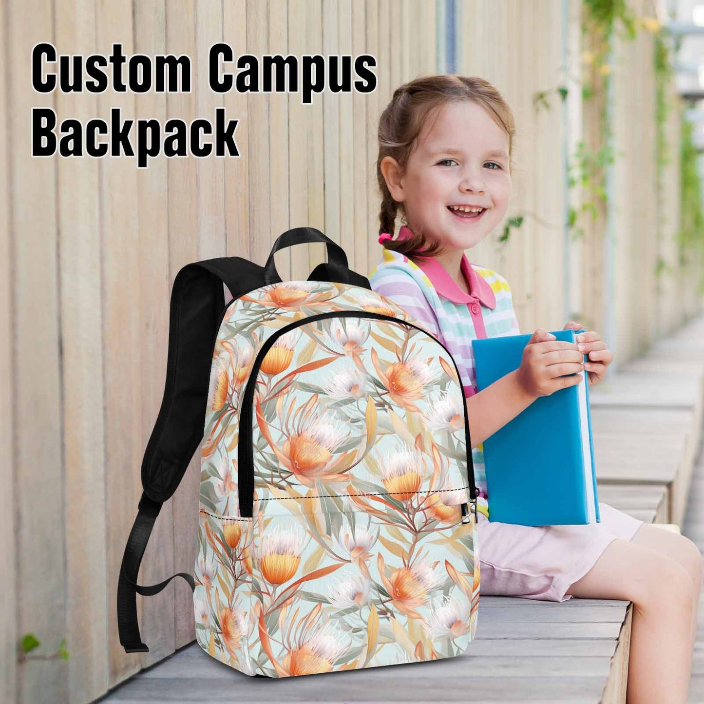 Australian Floral Green Adult Casual Backpack