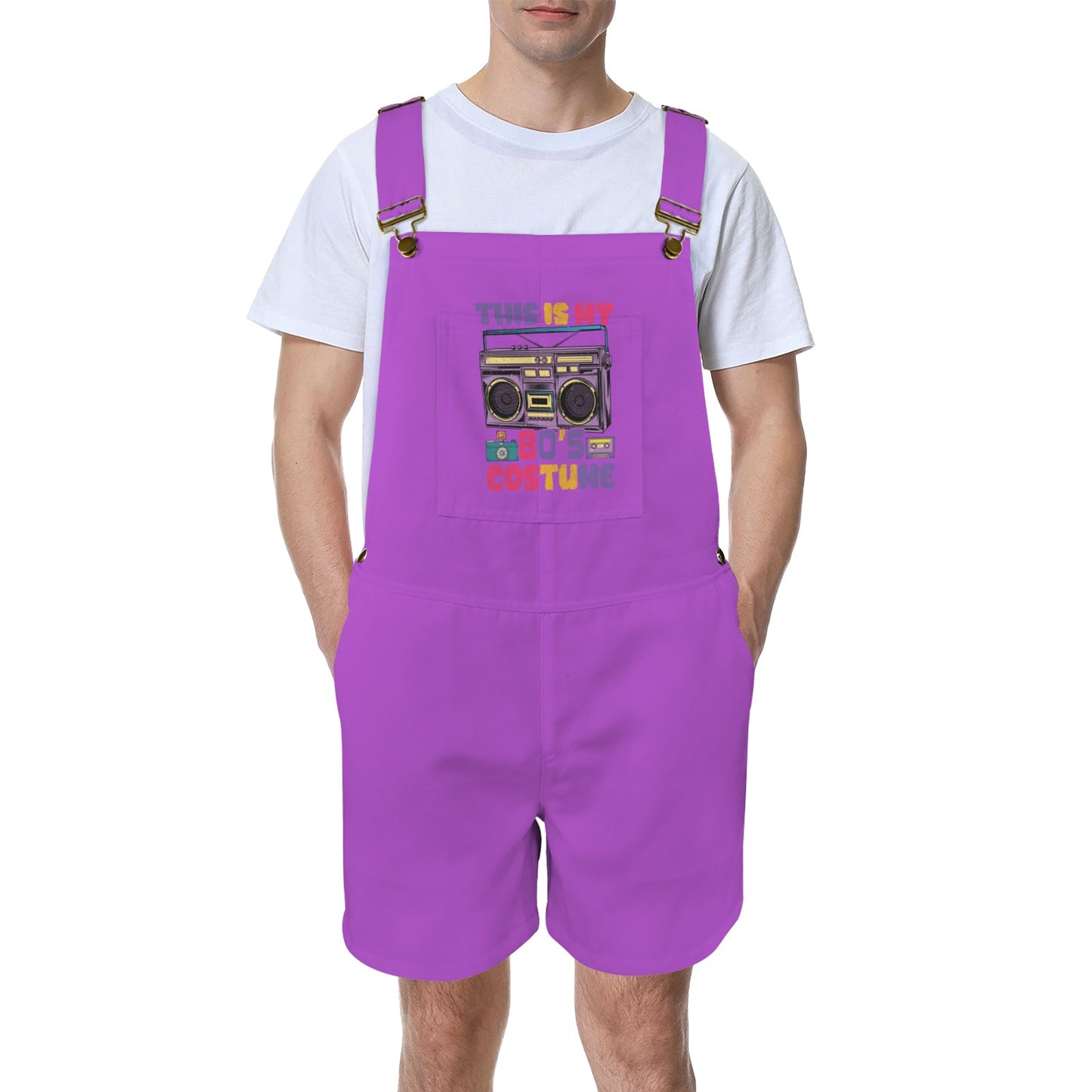 This is my 80's Costume Amethyst Unisex Shorts Suspender Jumpsuit