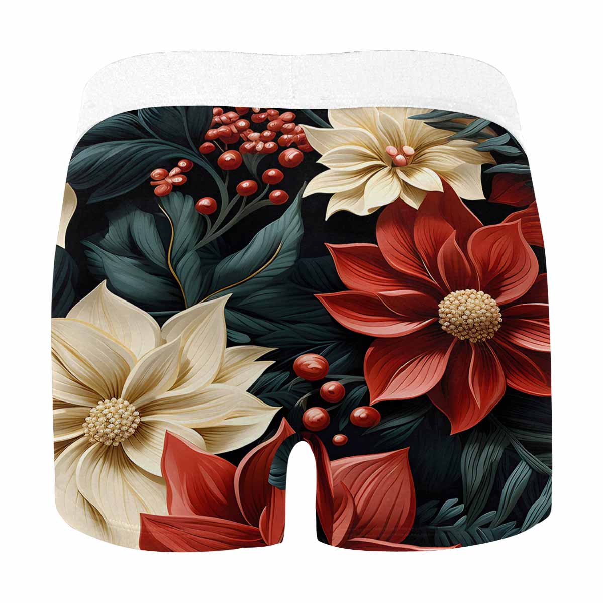 Red Poinsettia Men's All Over Print Boxer Briefs (Made In AUS)