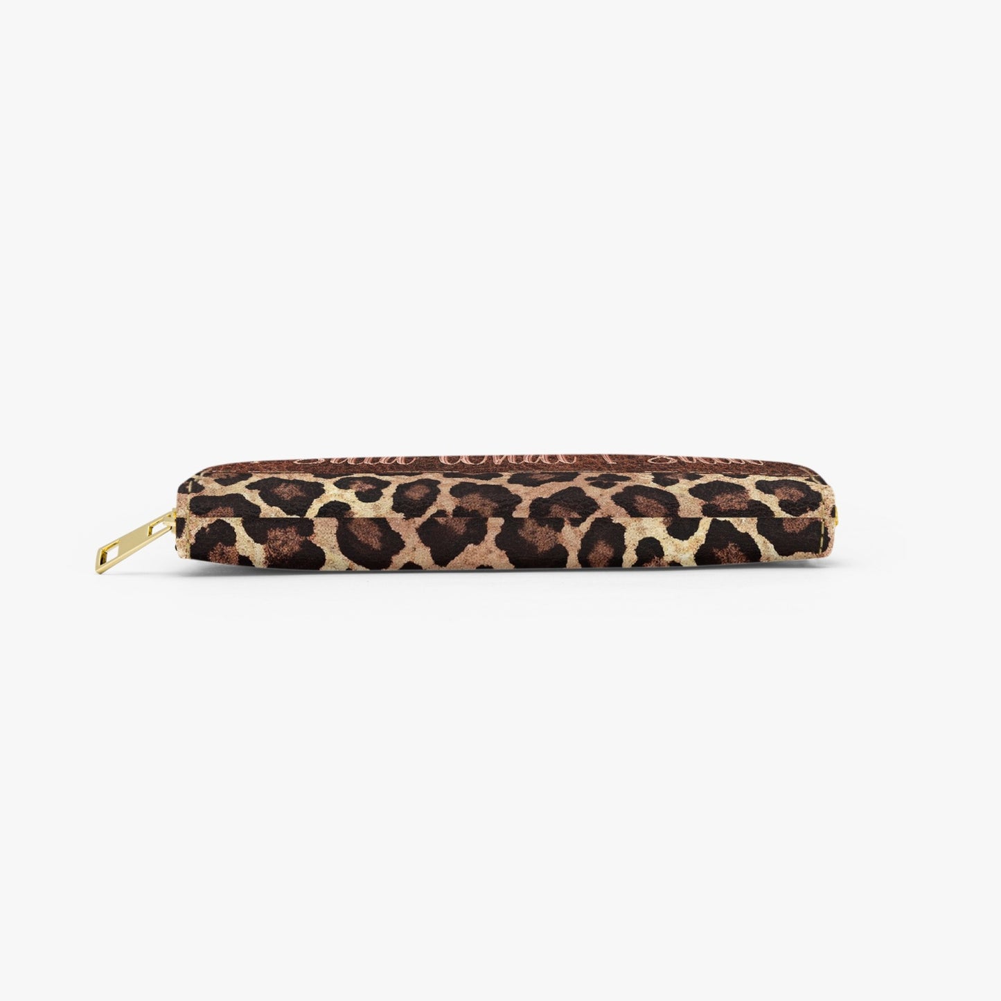 Long Type Zipper Purse - Leopard Print - Lips - I Said What I Said